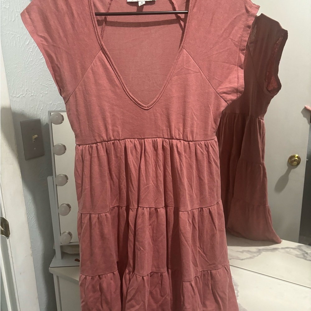HYFVE Dusty Rose V-Neck Dress